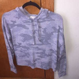 Small Hippie Rose Camo Fleece Hoodie Pull-Over